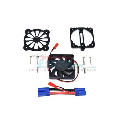 GPM - Aluminium Motor Heatsink with Cooling Fan, Zwart GPM - Aluminium Motor Heatsink with Cooling Fan, Zwart