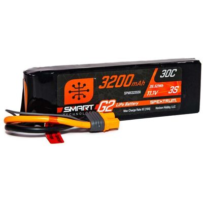 Spektrum 11.1V 3200mAh 3S 30C Smart G2 LiPo accu met IC3 stekker Spektrum 11.1V 3200mAh 3S 30C Smart G2 LiPo accu met IC3 stekker