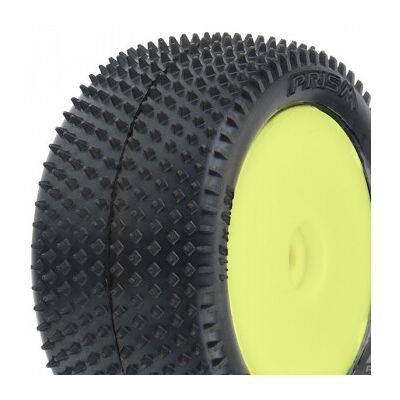Proline Pin Tires, Rear, Mounted, Yellow (2): Mini-B Proline Pin Tires, Rear, Mounted, Yellow (2): Mini-B