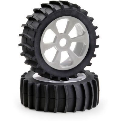 Absima Sand Paddle banden op 6-spaaks velgen voor 1/8 buggy - Wit Absima Sand Paddle banden op 6-spaaks velgen voor 1/8 buggy - Wit