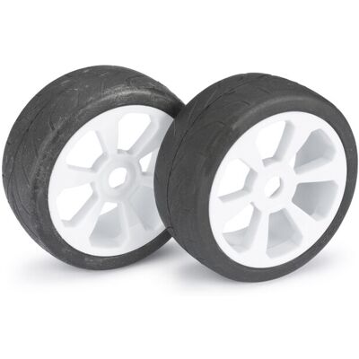 Absima onroad banden (type B) op 6 spaaks velgen voor 1/8 buggy - Wit Absima onroad banden (type B) op 6 spaaks velgen voor 1/8 buggy - Wit