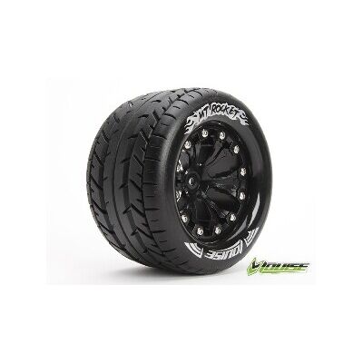 Louise MT-Rocket Banden Set - 2.8" Velgen Zwart - 1/2" Offset - Hex 12mm (electro 2WD: FR, electro 4x4: FR/RR, nitro 2WD RR) Louise MT-Rocket Banden Set - 2.8" Velgen Zwart - 1/2" Offset - Hex 12mm (electro 2WD: FR, electro 4x4: FR/RR, nitro 2WD RR)