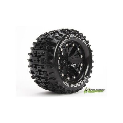 Louise MT-Pioneer Banden Set - 2.8" Velgen Zwart - 1/2" Offset - Hex 12mm (electro 2WD: FR, electro 4x4: FR/RR, nitro 2WD RR) Louise MT-Pioneer Banden Set - 2.8" Velgen Zwart - 1/2" Offset - Hex 12mm (electro 2WD: FR, electro 4x4: FR/RR, nitro 2WD RR)