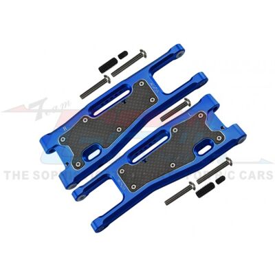 GPM - Traxxas Sledge Aluminium 6061-T6 Front Lower Arms Set, Blue + Carbon Fibre Dust Proof Protection Plate GPM - Traxxas Sledge Aluminium 6061-T6 Front Lower Arms Set, Blue + Carbon Fibre Dust Proof Protection Plate