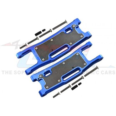 GPM - Traxxas Sledge Aluminium 6061-T6 Rear Lower Arms Set, Blue + Carbon Fibre Dust Proof Protection Plate GPM - Traxxas Sledge Aluminium 6061-T6 Rear Lower Arms Set, Blue + Carbon Fibre Dust Proof Protection Plate