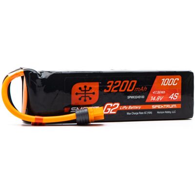 Spektrum 14.8V 3200mAh 4S 100C Smart G2 LiPo accu met IC3 stekker Spektrum 14.8V 3200mAh 4S 100C Smart G2 LiPo accu met IC3 stekker