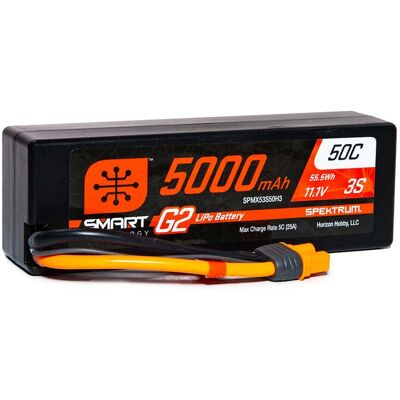 Spektrum 11.1V 5000mAh 3S 50C Smart G2 LiPo accu met IC3 stekker Spektrum 11.1V 5000mAh 3S 50C Smart G2 LiPo accu met IC3 stekker