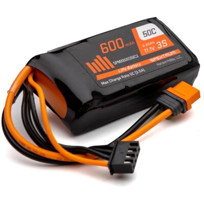 Spektrum 11.1V 600mAh 3S 50C LiPo accu met IC2 stekker Spektrum 11.1V 600mAh 3S 50C LiPo accu met IC2 stekker