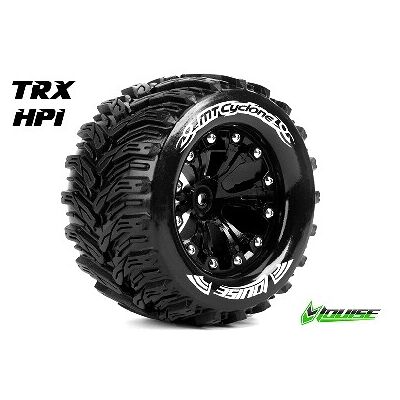 Louise MT-Cyclone Banden Set - 2.8" Velgen Zwart - 1/2" Offset - Hex 12mm (electro 2WD: FR, electro 4x4: FR/RR, nitro 2WD RR) Louise MT-Cyclone Banden Set - 2.8" Velgen Zwart - 1/2" Offset - Hex 12mm (electro 2WD: FR, electro 4x4: FR/RR, nitro 2WD RR)