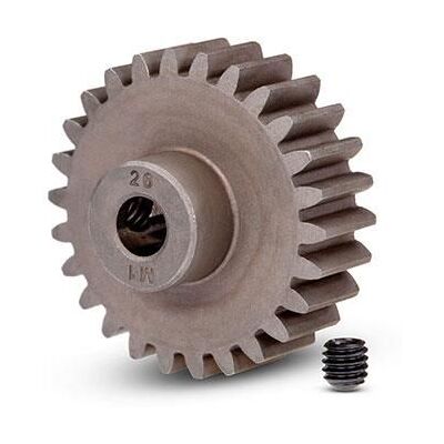 Traxxas Gear, 26-T pinion (1.0 metric pitch) (fits 5mm shaft)/ set screw (TRX-6497) Traxxas Gear, 26-T pinion (1.0 metric pitch) (fits 5mm shaft)/ set screw (TRX-6497)