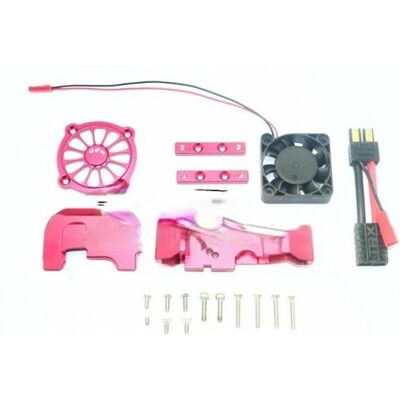 GPM - Traxxas TRX-4 Aluminium Motor Mount, Upper Spur Gear Cover, Cooling Fan - Rood GPM - Traxxas TRX-4 Aluminium Motor Mount, Upper Spur Gear Cover, Cooling Fan - Rood