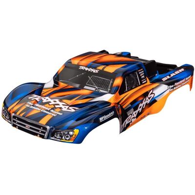 Traxxas - Body, Slash 2WD (Also fits Slash VXL & Slash 4x4), Orange & Blue (Painted, decals Applied) (TRX-5851T) Traxxas - Body, Slash 2WD (Also fits Slash VXL & Slash 4x4), Orange & Blue (Painted, decals Applied) (TRX-5851T)