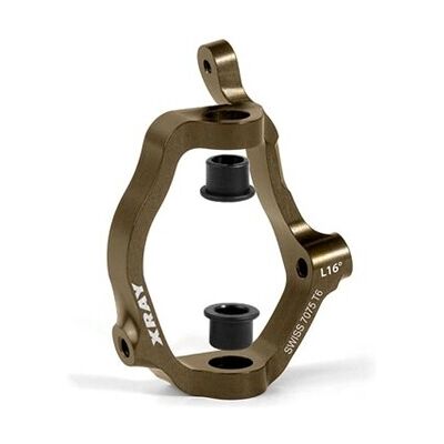 XRay Alu Caster Block 16 deg. Left Swiss 7075 T6 Hard Coated - XB808 (X352229) XRay Alu Caster Block 16 deg. Left Swiss 7075 T6 Hard Coated - XB808 (X352229)