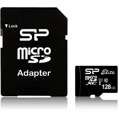 Silicon Power Micro SDHC Card Elite 128GB met Adapter Silicon Power Micro SDHC Card Elite 128GB met Adapter