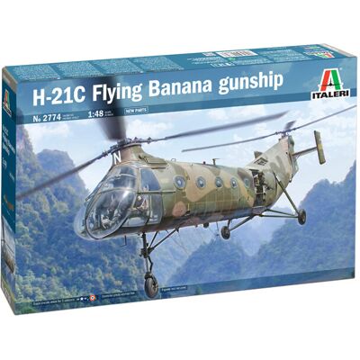 Italeri H-21C Shawnee Helikopter Bouwdoos - 1/48 Italeri H-21C Shawnee Helikopter Bouwdoos - 1/48