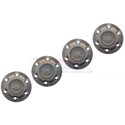 GPM - Axial SCX6 - Aluminum Silver Inlay Design Wheel Lock - 4pc Set GPM - Axial SCX6 - Aluminum Silver Inlay Design Wheel Lock - 4pc Set
