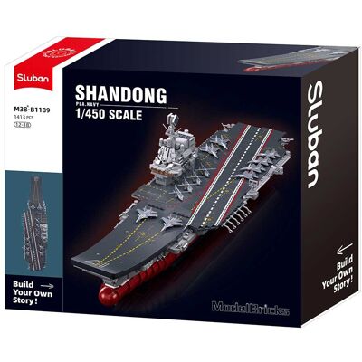 Sluban Shandong Vliegdekschip Model - 1413 Blokken Sluban Shandong Vliegdekschip Model - 1413 Blokken