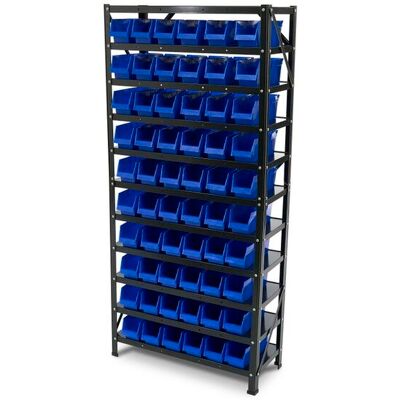 HBM Bakkenkast, Opbergsysteem, Stelling met 60 Opbergbakken HBM Bakkenkast, Opbergsysteem, Stelling met 60 Opbergbakken