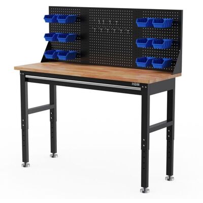 HBM heavy duty werkbank 152 cm, met een lade en achterwand HBM heavy duty werkbank 152 cm, met een lade en achterwand