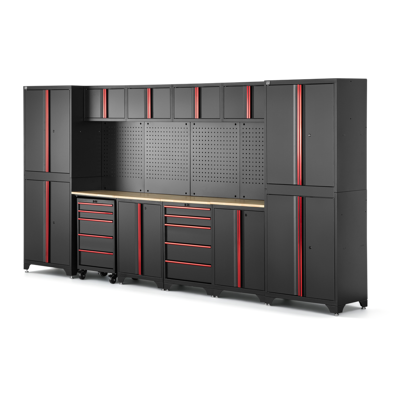 HBM modulair werkplaatssysteem 12-delig, zwart rood HBM modulair werkplaatssysteem 12-delig, zwart rood