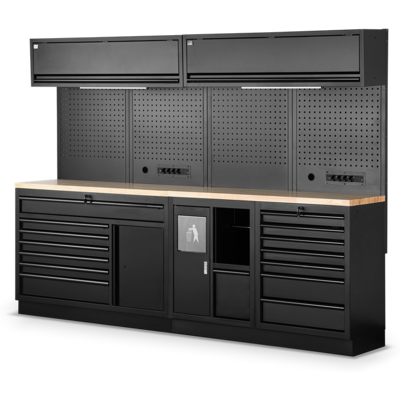 HBM modulair werkplaatssysteem 10-delig, zwart HBM modulair werkplaatssysteem 10-delig, zwart