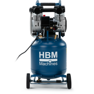 HBM staande olievrije compressor, 24 liter, 10 bar, 1,3 pk HBM staande olievrije compressor, 24 liter, 10 bar, 1,3 pk