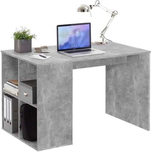 vidaXL Bureau met zijschappen 117x73x75 cm betonkleurig