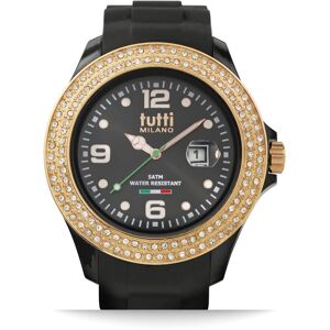Tutti Milano Cristallo Horloge Zwart XL 48 mm