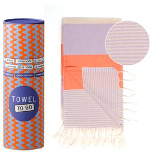 TOWEL TO GO Palermo Hammam Towel Orange/Violet, with Recycled Gift Box