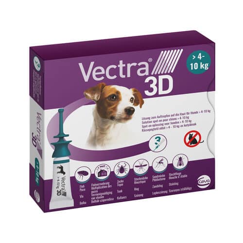 Vectra 3D dog S 4 - 10 kg 3 pipetten Hond