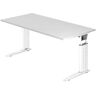 hjh OFFICE PRO UNDA 16 W   Bureau - 160 x 80 Tafelhoogte I In hoogte verstelbaar Wit/Wit