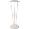 Lucide RENEE - Oplaadbare Tafellamp Binnen/Buiten - Accu/Batterij - Ø 12,3 cm - LED Dimb. - 1x2,2W 2700K/3000K - IP54 - Met draadloos oplaadstation - Wit