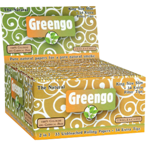 Greengo Greengo Unbleached King Size Slim 2 in 1 24 stuks Greengo Greengo Unbleached King Size Slim 2 in 1 24 stuks