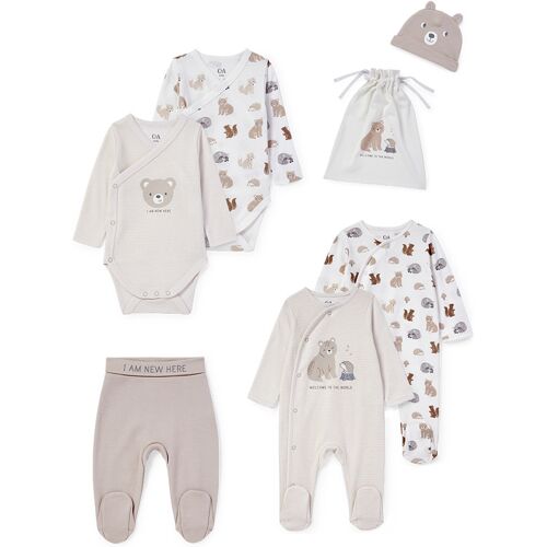 C&A Newbornset met cadeautasje-7-delig, Wit, Maat: 56 Wit 56 Unisex