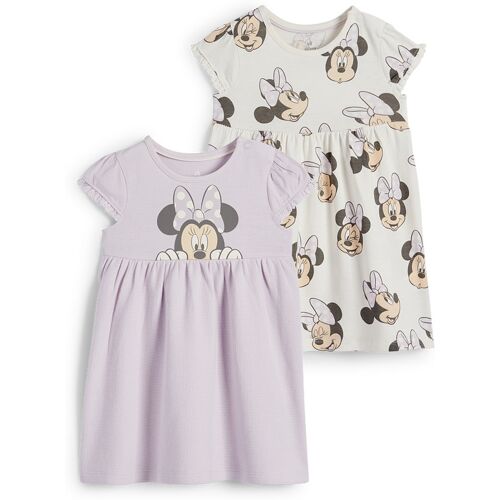 C&A Set van 2-Minnie Mouse-babyjurk, Wit, Maat: 86 Wit 86 Female