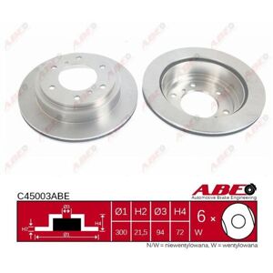 ABE C45003ABE Achter ventilated remschijf ABE C45003ABE Achter ventilated remschijf