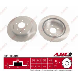 Abe C41039ABE Achter Ventilated Remschijf - Remschijf Abe C41039ABE Achter Ventilated Remschijf - Remschijf