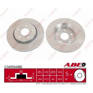 ABE C34056ABE Voorkant Geventileerde Remschijf ABE C34056ABE Voorkant Geventileerde Remschijf