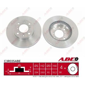 ABE C3R035ABE Voorzijde Ventilated Remschijf ABE C3R035ABE Voorzijde Ventilated Remschijf