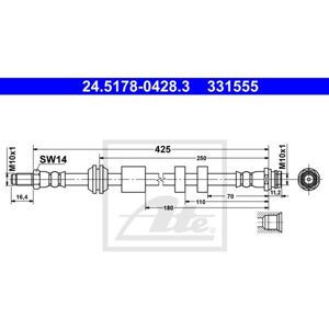 Remslang Volvo XC60 - Lengte 425mm M10x1 Remslang Volvo XC60 - Lengte 425mm M10x1