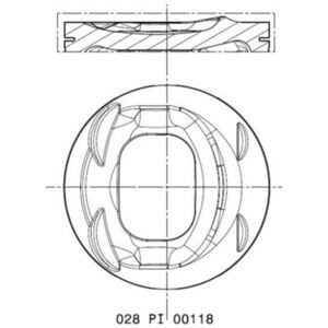 MAHLE Piston - 028 PI 00118 000 - Variaties: Ø 76,51 mm, 29,2 mm Hoogte, Zonder Koelkanaal - Piston Type MAHLE Piston - 028 PI 00118 000 - Variaties: Ø 76,51 mm, 29,2 mm Hoogte, Zonder Koelkanaal - Piston Type