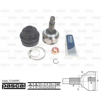 PASCAL G14009PC Set van aandrijfas-joints PASCAL G14009PC Set van aandrijfas-joints