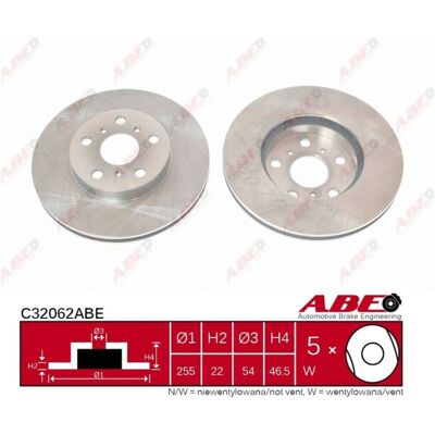 ABE C32062ABE Voorrem Ventilated Remschijf ABE C32062ABE Voorrem Ventilated Remschijf