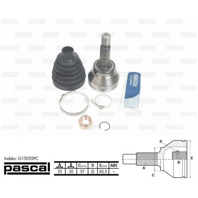 PASCAL G15055PC CV-koppeling reparatieset - Voorkeuras PASCAL G15055PC CV-koppeling reparatieset - Voorkeuras