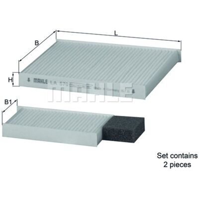 MAHLE LA 570/S Passagiersruimte Filter MAHLE LA 570/S Passagiersruimte Filter