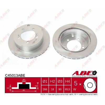 Gevilleerde Achterremschijf ABE C45013ABE - Disc brake Gevilleerde Achterremschijf ABE C45013ABE - Disc brake