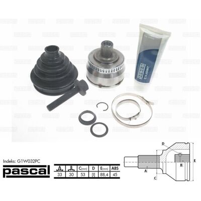 PASCAL G1W032PC Aandrijfas-koppeling - Set voor Volkswagen Passat B5 GP, Audi A4 B5 Avant PASCAL G1W032PC Aandrijfas-koppeling - Set voor Volkswagen Passat B5 GP, Audi A4 B5 Avant