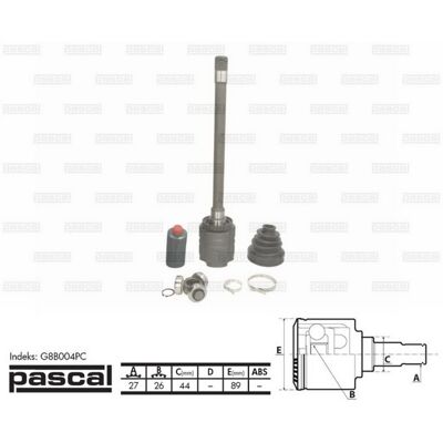 PASCAL G8B004PC Transmissie As Joint Set PASCAL G8B004PC Transmissie As Joint Set
