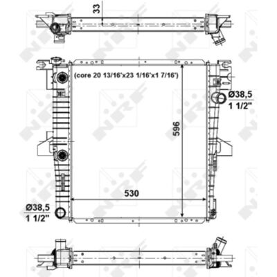 NRF 56034 Aluminium Radiator met Montageonderdelen - Radiator NRF 56034 Aluminium Radiator met Montageonderdelen - Radiator