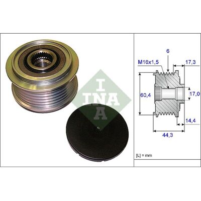 INA 535 0207 10 - Alternator Pulley - Geschikt voor Audi A5 B8, Q5, A4 B8 INA 535 0207 10 - Alternator Pulley - Geschikt voor Audi A5 B8, Q5, A4 B8